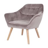 Fauteuil Feliz - Taupe - Fauteuil - 75 x 75 x 82 - Velvet