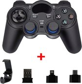 WiseGoods - Draadloze Gaming Controller met Smartphone Houder - Android - Bluetooth - OTG Converter - PUBG - Telefoon - Zwart