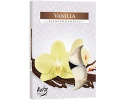 Arura Vanille - 6 geurende theelichtjes - in mooi doosje - cadeau - Paraffine - scented candles