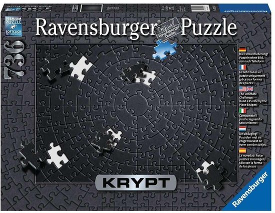 Horizontaal redactioneel Uitstralen Ravensburger Krypt Puzzel Zwart - Legpuzzel - 736 stukjes | bol.com
