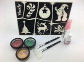 Glitter Tattoo Set Thema : Kerst / Christmas