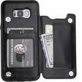 Wallet Case Samsung Galaxy S8 Plus - zwart + glazen screen protector