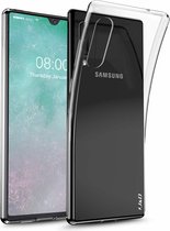 ultra dun Samsung A50 hoesje doorzichtig + glazen screen protector