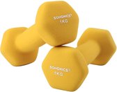 Nancy's Dumbbells Set - 1 kg per Dumbbell - Gele Dumbbells - Gewichten en Halters - 2 Stuks
