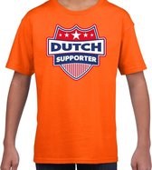 Nederland / Dutch schild supporter  t-shirt oranje voor kinder S (122-128)