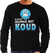 Funny emoticon sweater Helemaal niet KOUD zwart voor heren - Fun / cadeau trui XXL
