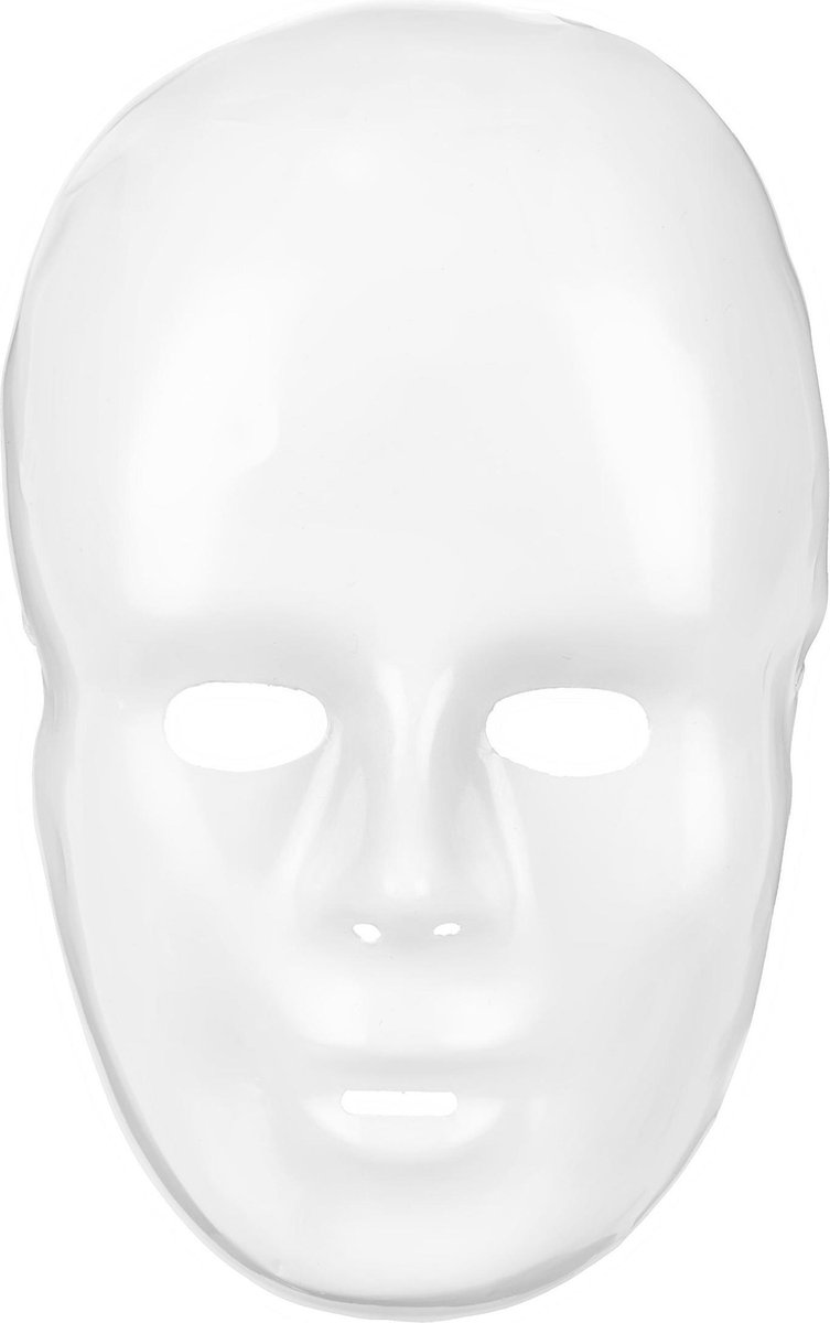 Vegaoo - Plastic wit masker voor volwassenen