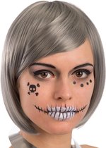 CARNIVAL TOYS - Skelet gezicht sticker decoraties voor volwassenen - Schmink > Tatoeages