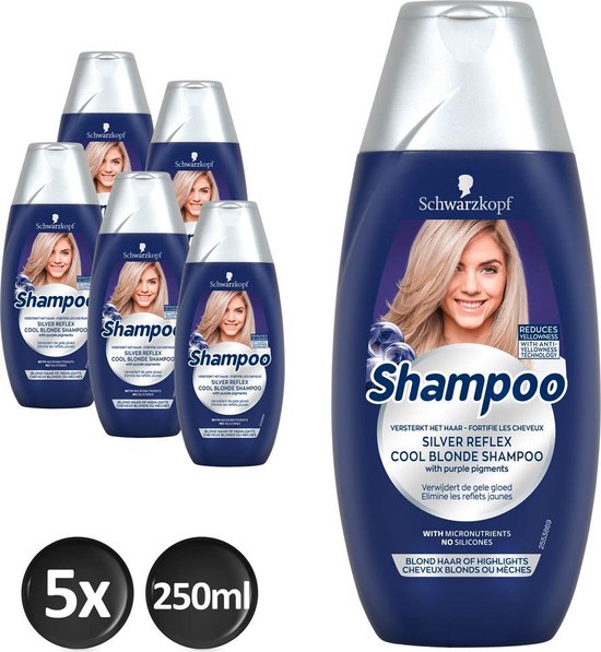 bol.com | Schwarzkopf Silver Reflex Cool Blond Shampoo - 5 stuks