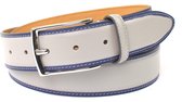 Tim | Riem leer grijs met blauw contrast rand