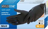 Hygostar handschoenen nitril poedervrij zwart maat L - 100 stuks