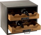 J-Line wijnkast wijnflessen metaal hout 38 x 43,5 x 35 cm