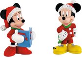 Mickey en Minnie Mouse speelfiguurtjes Kerst (+/- 6 cm)