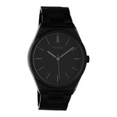 OOZOO Timepieces - Zwarte horloge met zwarte roestvrijstalen armband - C10524 - Ø40