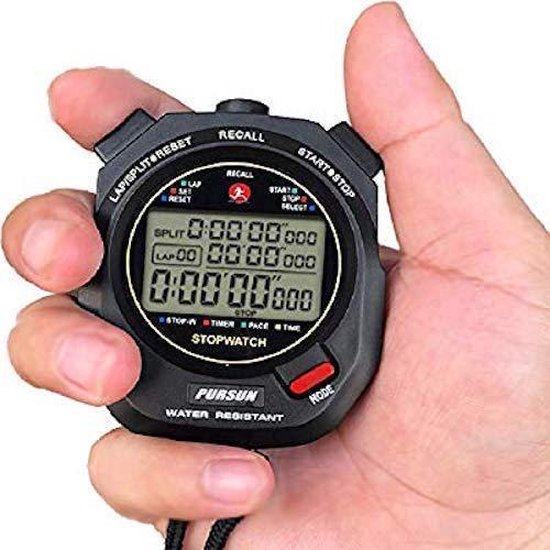 Professionele timer stopwatch, digitale sport stopwatch met countdown timer, 100 ronden geheugen, 0,001 seconde timing - Merkloos
