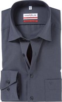 MARVELIS modern fit overhemd - antraciet grijs - Strijkvrij - Boordmaat: 39