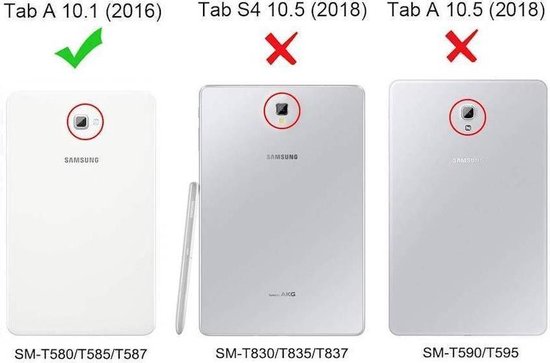 Samsung Galaxy Tab A 10.1 (2016/2018) Tri-Fold Book Case Licht Blauw - Case2go