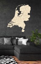 Nederland Kaart Hout 120 x 100 cm - Licht Hout - Wanddecoratie