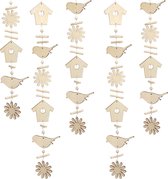 Ornamenten van hout, d: 6-7 cm, dikte 3 mm