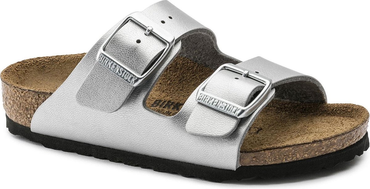 Birkenstock Arizona Kids Zilvergrijs Narrow-fit Slippers – maat 39 -  Schoenen.nl