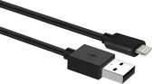 Ewent USB A naar Lightning - 1M - Zwart - Geschikt voor Apple - Gevlochten