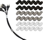 kabels en snoeren beschermen - bundelen - opbergen | Mini Twister | 6 stuks | grijs, zwart, wit