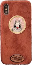iPhone 7 Plus/8 Plus hoesje oranje met konijn - iPhone case - telefoonhoesje voor de iPhone