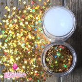 GetGlitterBaby Chunky Festival Glitters Sterretjes voor Lichaam en Gezicht / Face Body Glitter - Goud - en Glitter HuidLijm