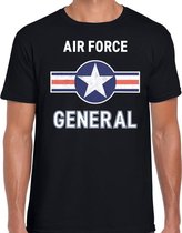 Luchtmacht / Air force verkleed t-shirt zwart voor heren - generaal / piloot  carnaval / feest shirt kleding / kostuum M
