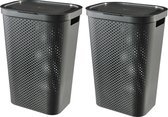 Curver Infinity Dots Wasbox - 60L - 2 stuks - Antraciet - 100% Recycled