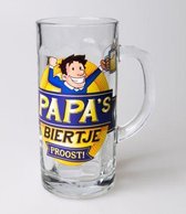 Bierpul - Papa's biertje Proost! - Gevuld met gemengd Snoep - In cadeauverpalling met gekleurd lint