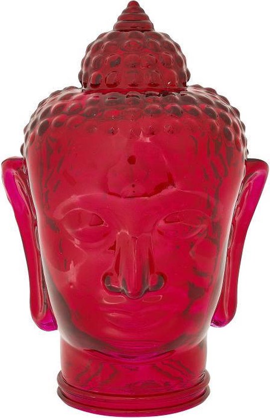 handicap Beschietingen Opblazen Boeddha beeld hoofd glas - roze - 23 cm | bol.com