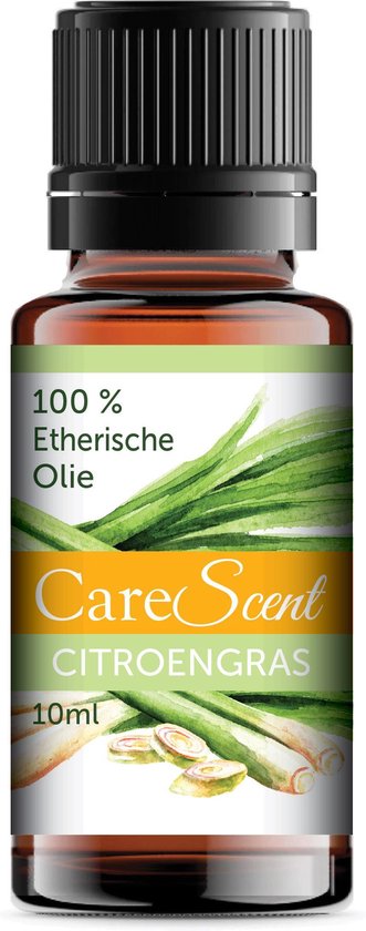 CareScent Citroengras Olie | Etherische Olie | Essentiële Olie voor Aromatherapie | Geurolie | Aroma Olie | Aroma Diffuser Olie | Lemongrass | 100% Puur | Citroengrasolie - 10ml