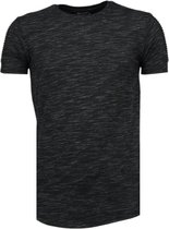 Sleeve Ribbel - T-Shirt - Zwart