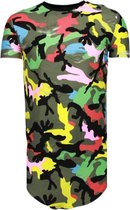 Exclusief Kleur Leger Print - T-Shirt - Zwart