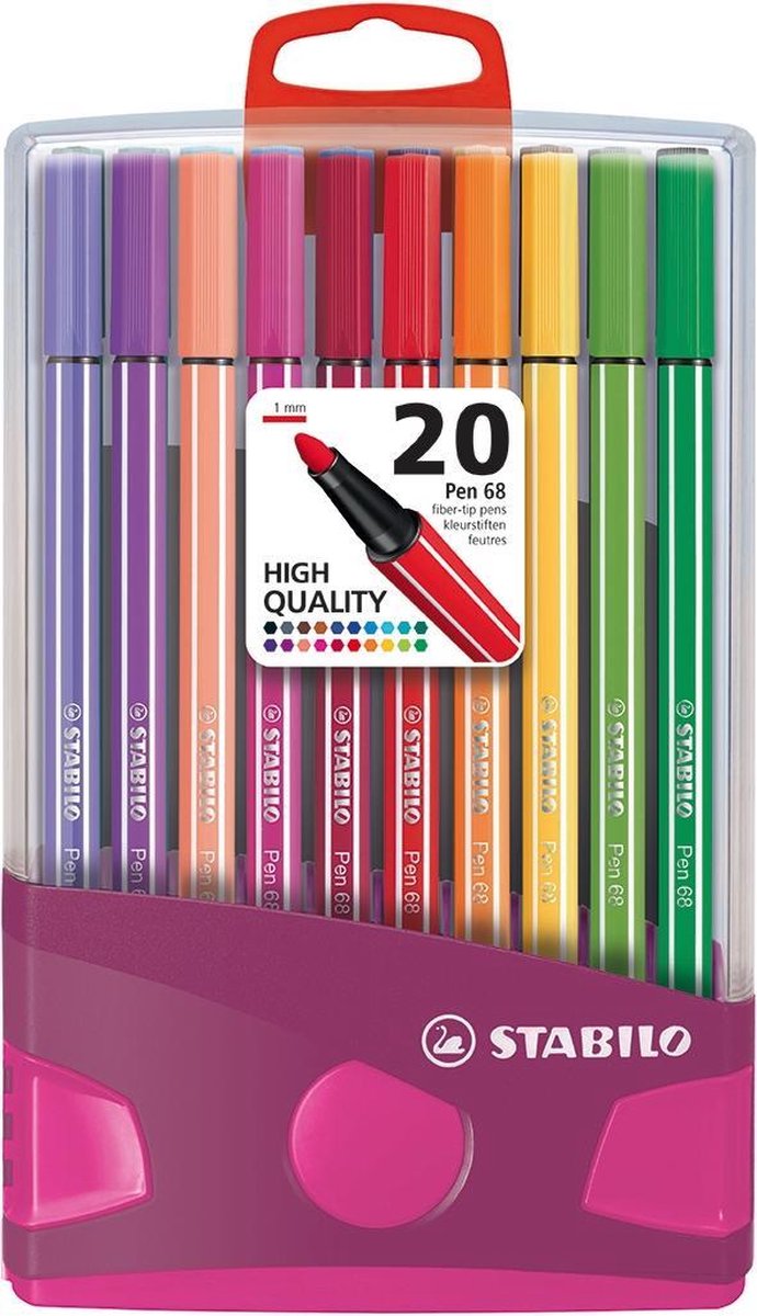 STABILO Pen 68 - Premium Viltstift - Colorparade met 20 kleuren