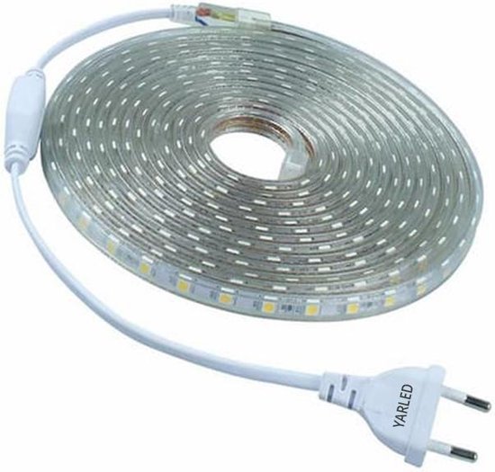 subtiel Belonend ironie LED Strip 230V - Warm wit 3000k - 60xSMD5050/m - 10m - IP66 Waterproof - led  light strip | bol.com