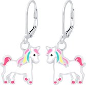 Joy|S - Zilveren eenhoorn pony oorbellen leverback sluiting unicorn