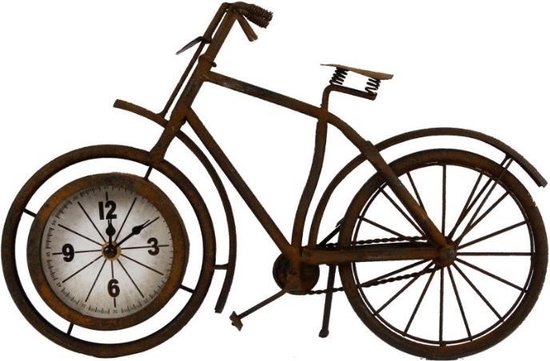moreel het is mooi Nauwkeurig Klok oud roest fiets | bol.com