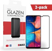 2-pack BMAX geschikt voor Samsung Galaxy A20e Screenprotector Full Cover Glas / Dekt het volledige scherm! / Beschermglas / Tempered Glass / Glasplaatje