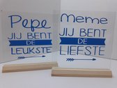 Glazen plaatje op houder MEME  (ideaal voor Moederdag)