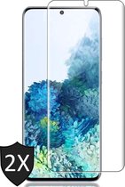 Screenprotector geschikt voor Samsung S20 Plus - Full Glas PET Folie Screen Protector - 2 Stuks