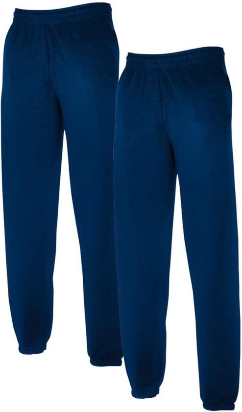 Lot de 2 pantalons de survêtement Fruit of the Loom pour homme - Bleu marine - Taille XL