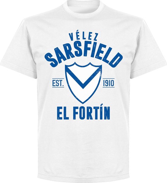 Velez Sarsfield Established T-Shirt - Wit - 3XL