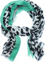Sjaal | Tijger luipaard | Groen roze