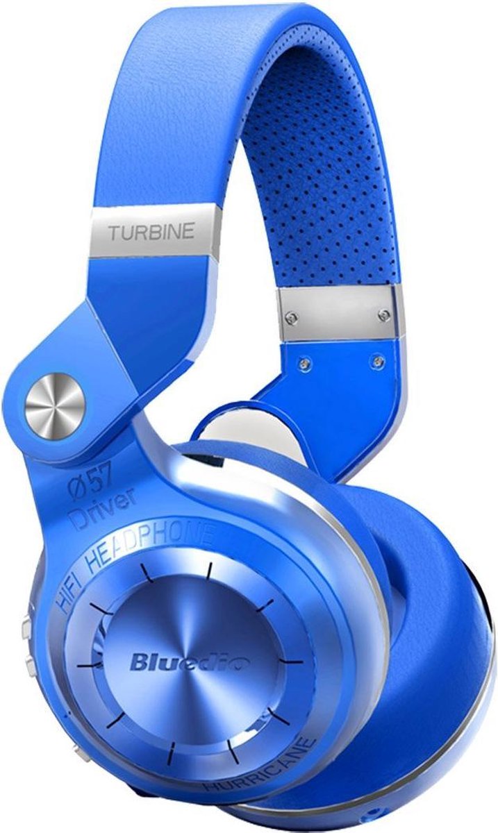 Bluedio T2 +, T2 Plus Turbine Draadloze Bluetooth-hoofdtelefoon met Mic / Micro SD-kaartsleuf / FM-radio (blauw)