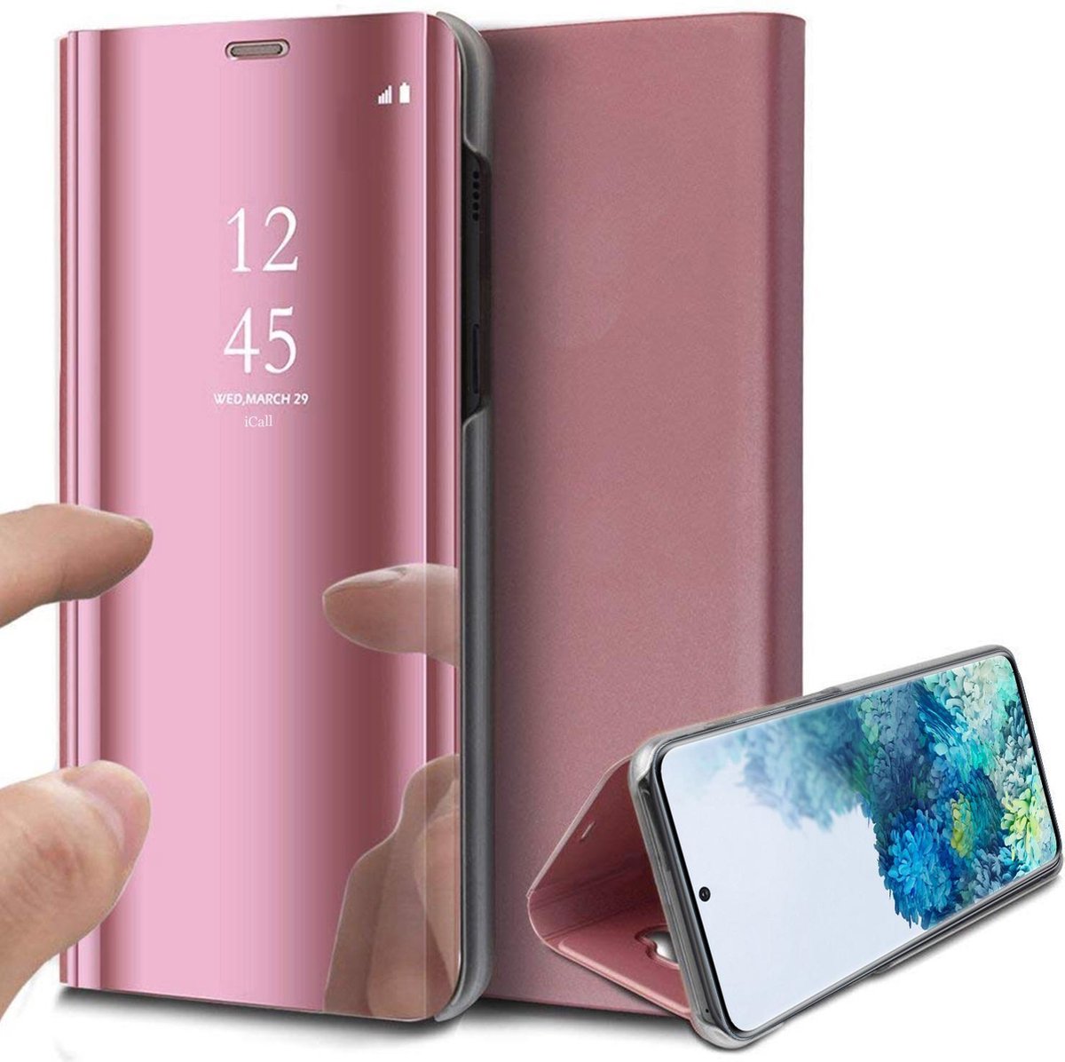 Hoesje geschikt voor Samsung Galaxy S20 Plus - Book Case Spiegel Roségoud