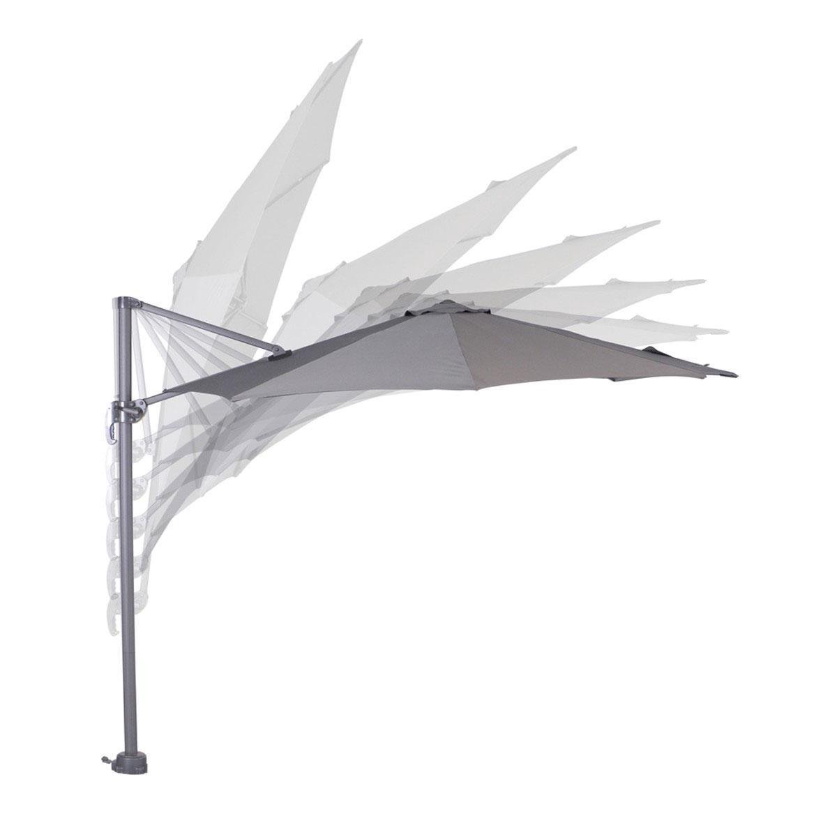 Garden Impressions Zweefparasol Hawaii S Ø300 - donker grijs - licht grijs – foto 4