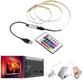 LED strip verlichting - 2 meter - 24 kleuren - Incl. afstandsbediening - TV - Auto - afknipbaar
