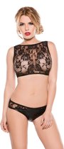 Wetlook Top En Slip Met Kant